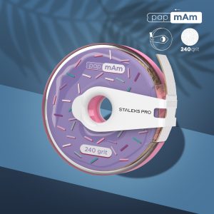 Белая одноразовая абразивная лента папмАм ЭКСПЕРТ в пластиковом футляре СТАЛЕКС ПРО 240 зернистость