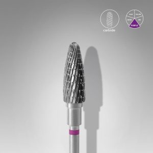 Carbide nail drill bit, “corn”, purple, head diameter 5 mm / working part 13 mm