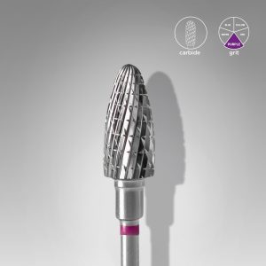 Carbide nail drill bit, “corn” purple, head diameter 6 mm / working part 14 mm