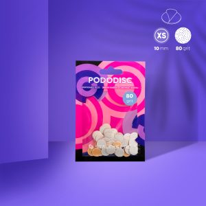 White refill pads for pedicure disc Pododisc Staleks Pro XS, 80 grit (50 pc)