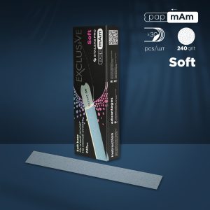Disposable files papmAm for straight nail file (soft base) Staleks Pro Exclusive 20, 240 grit (30 pcs)