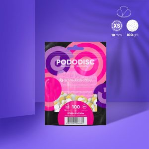 Disposable white files with soft foam layer for pedicure disc PODODISC STALEKS PRO XS, 100 grit (50 pcs)