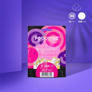 Disposable white files with soft foam layer for pedicure disc PODODISC STALEKS PRO XS, 240 grit (50 pcs)