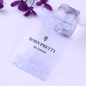 BORN PRETTY Transparent Color Rectangle Nail Scraper Nail Stamping Tools