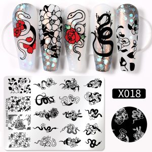 NICOLE DIARY-X018 Flowers&Snake Stamping Plate