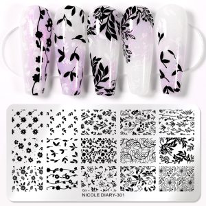 NICOLE DIARY-301 Rectangle Nail Stamping Plate