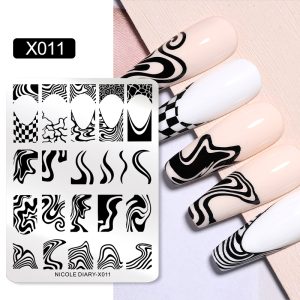 NICOLE DIARY-X011 Rectangle Nail Stamping Plates