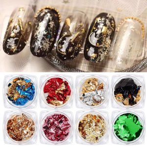 Foils Paper 1 Box Nail Art Sticker Colorful Irregular