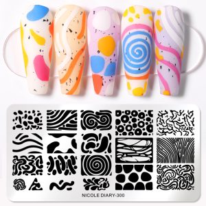 NICOLE DIARY-300 Rectangle Nail Stamping Plate