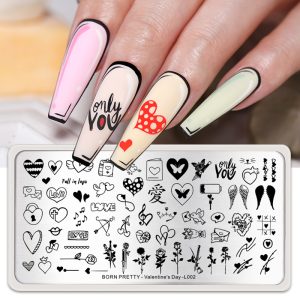 BORN PRETTY Valentine's Day Series Heart Pattern Nail Art Board Template Stainless Steel Nail Design