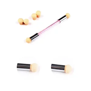 Gradient Shading Pen Dotting Brush Sponge Head Rhinestone Handle Nail Brush Sponge