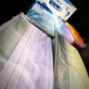 Colored disposable face masks