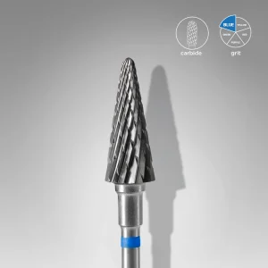 Carbide nail drill bit cone blue EXPERT head diameter 6 mm / working part 14 mm.