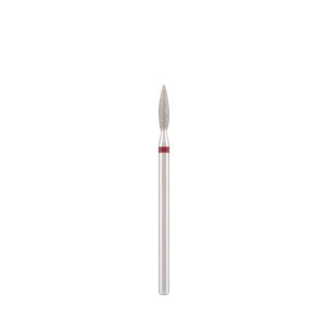Diamond bit "flame" safe red, L- 10,0 mm, Ø2,3 mm