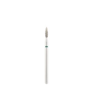 Diamond bit "flame" sharp green, L- 8,0 mm, Ø2,1 mm