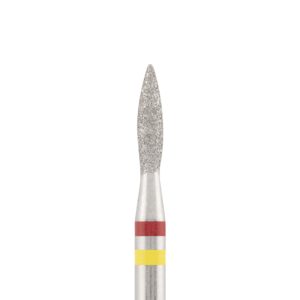 Diamond bit "flame" red-yellow, L- 8,0 mm, Ø2,1 mm