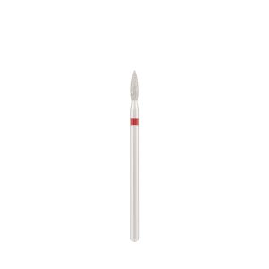 Diamond bit "flame" safe red, L- 8,0 mm, Ø2,1 mm