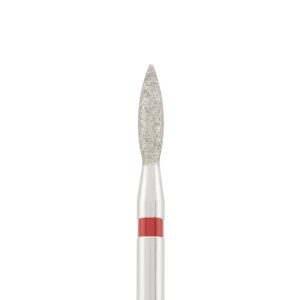 Diamond bit "flame" sharp red, L- 8,0 mm, Ø2,1 mm