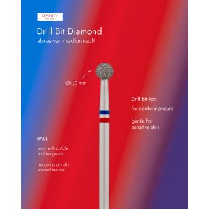 Diamond ball bit blue-red Ø3.1 mm.